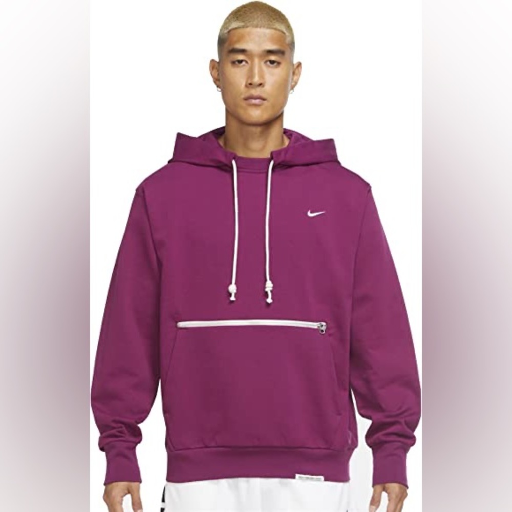 Nike Men’s Standard Issue Dri-FIT Basketball Pullover Hoodie Sangria Ivory Sz XL